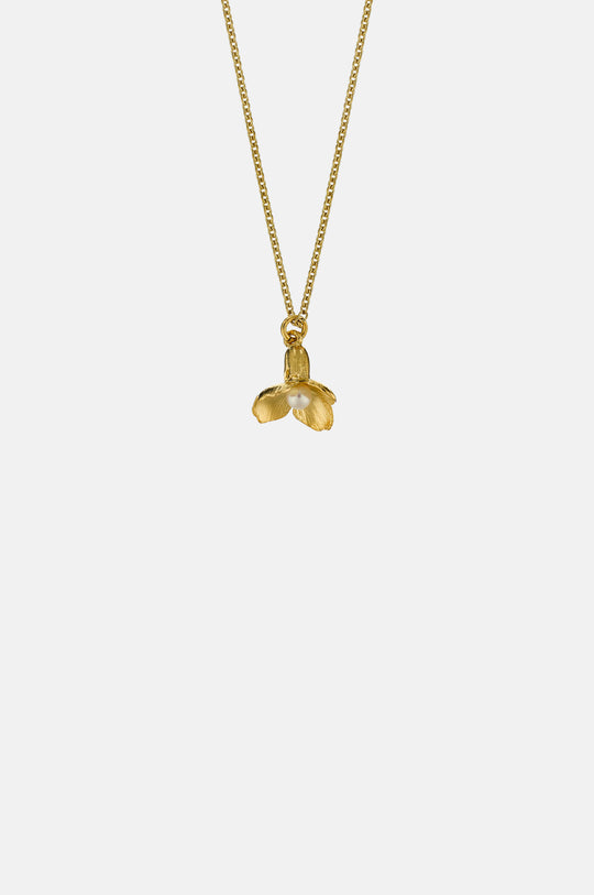 Cuckoo Flower Necklace with Pearl Gold