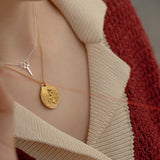Embroidery Loop Necklace Gold