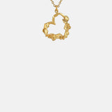Alex Monroe Floral Heart Necklace with Itsy Bitsy Bee Gold.