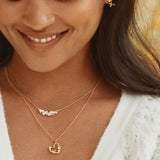 Floral Heart Necklace with Itsy Bitsy Bee Gold