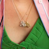 Floral Puzzle Piece Necklace Gold