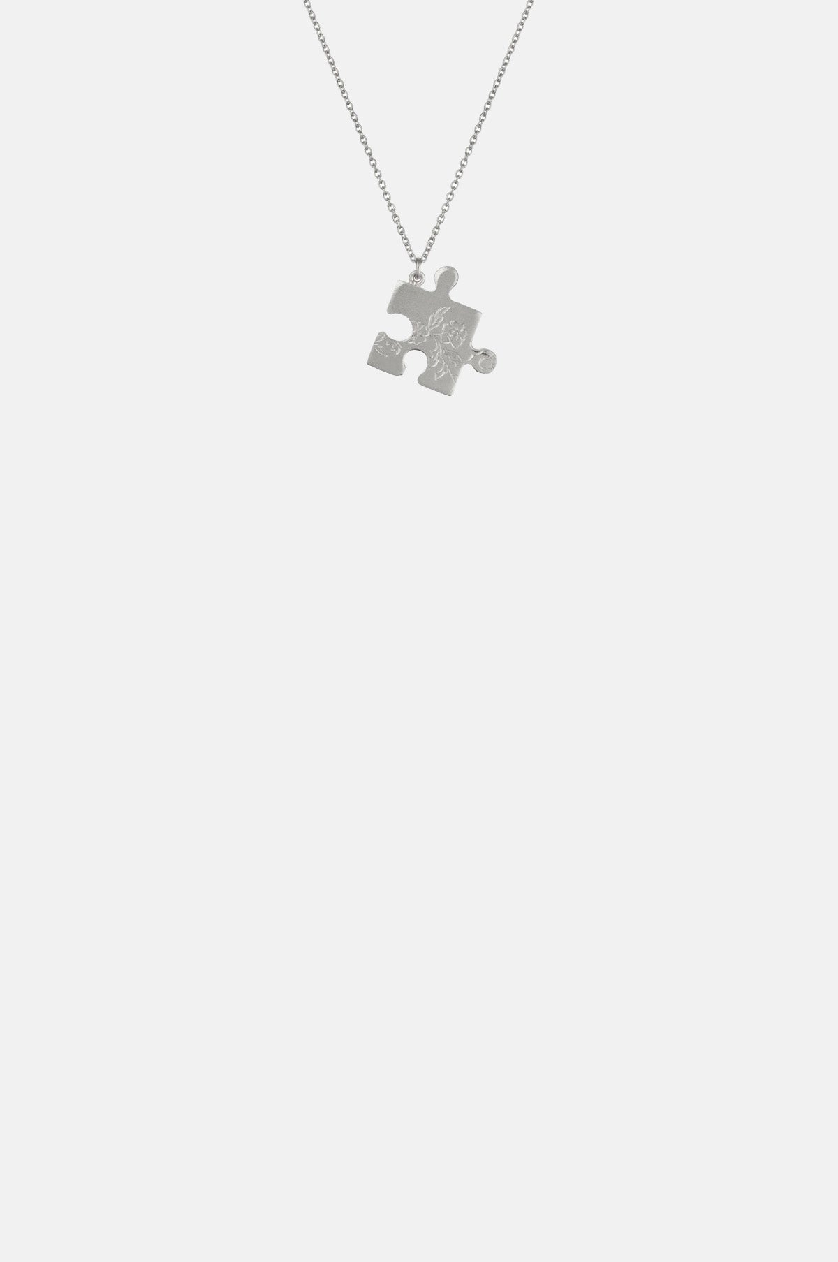 Alex Monroe Floral Puzzle Piece Necklace Silver.