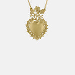 Alex Monroe Floral Sacred Heart Necklace Gold.