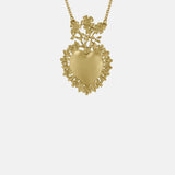 Alex Monroe Floral Sacred Heart Necklace Gold.