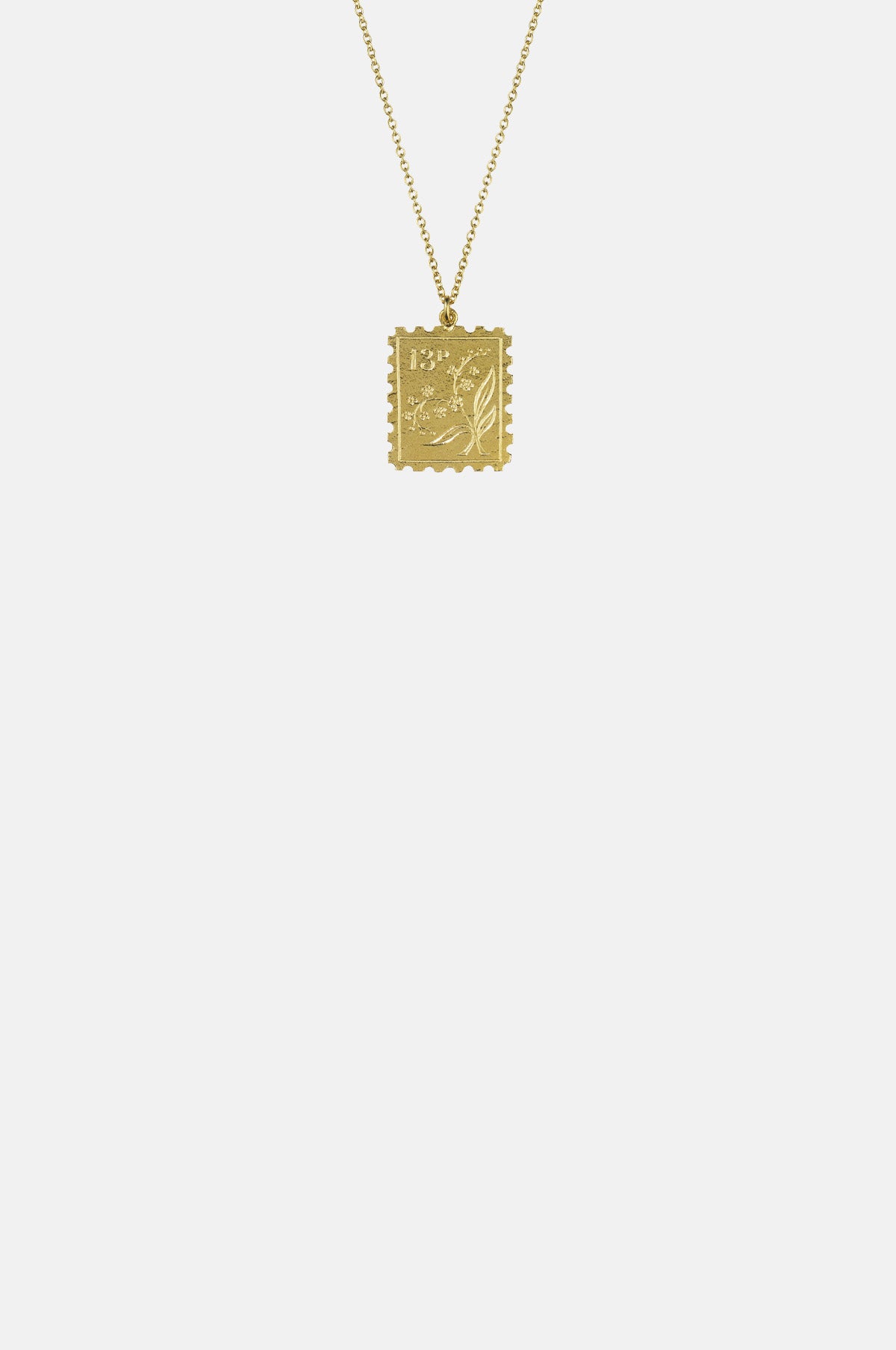 Alex Monroe Floral Stamp Necklace Gold.