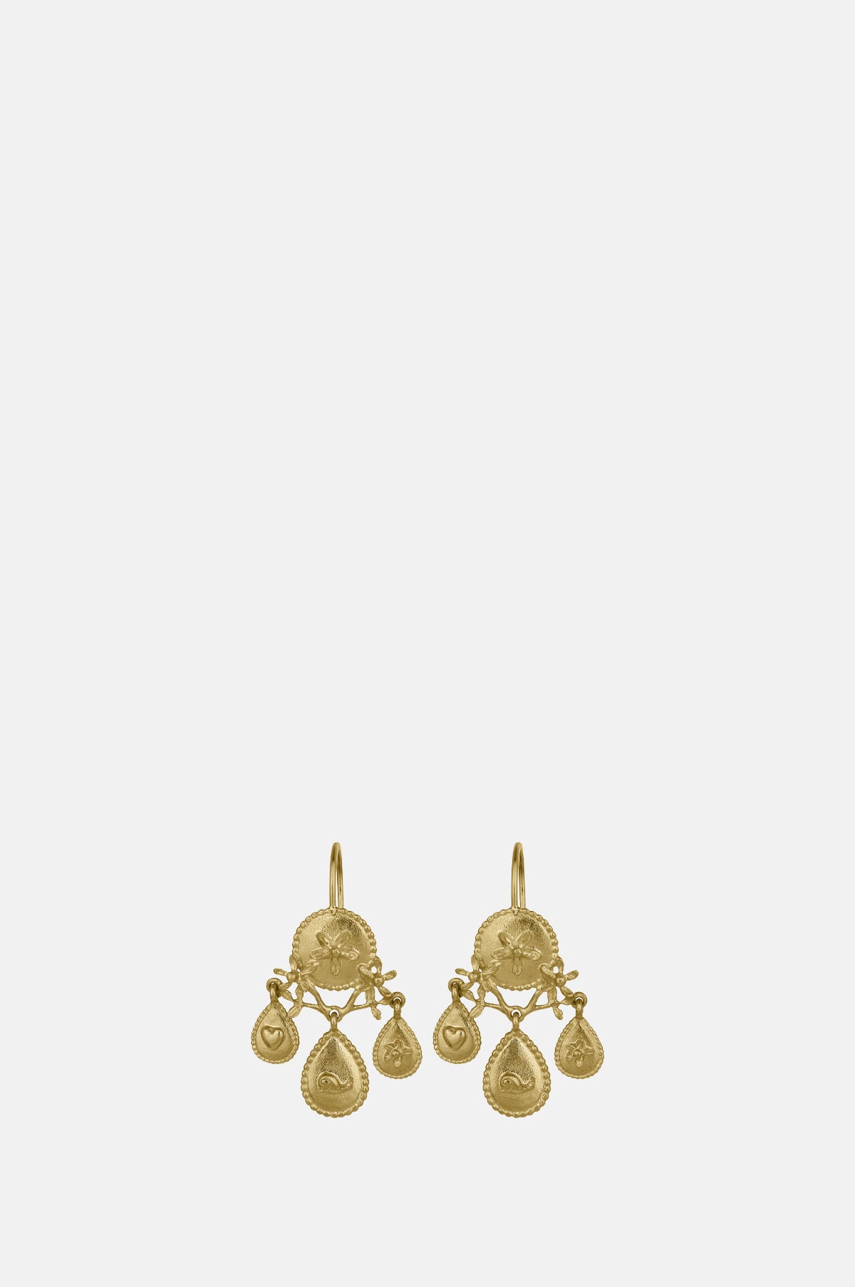 Alex Monroe Gratitude for Nature Girandole Earrings Gold.