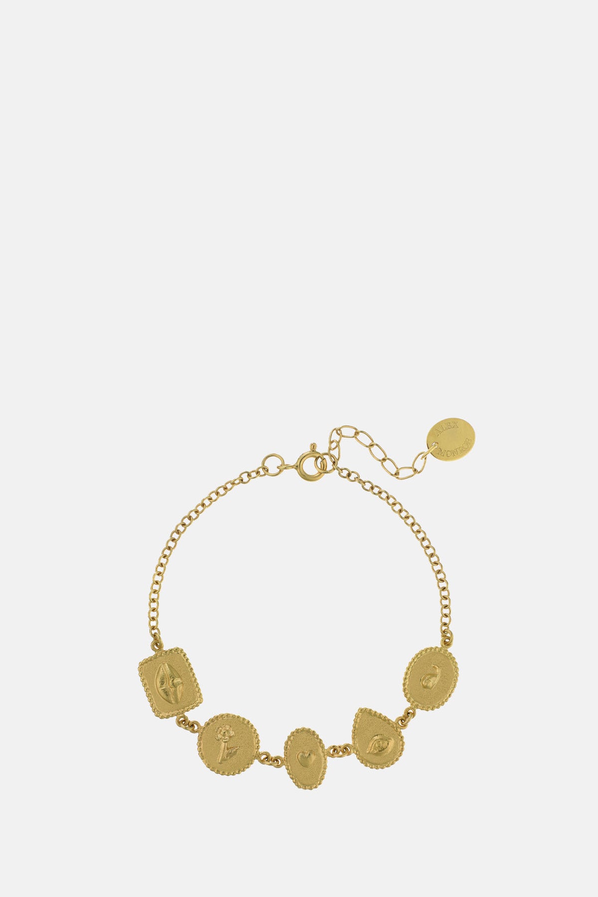 Alex Monroe Gratitude for Nature Linked Station Bracelet Gold.