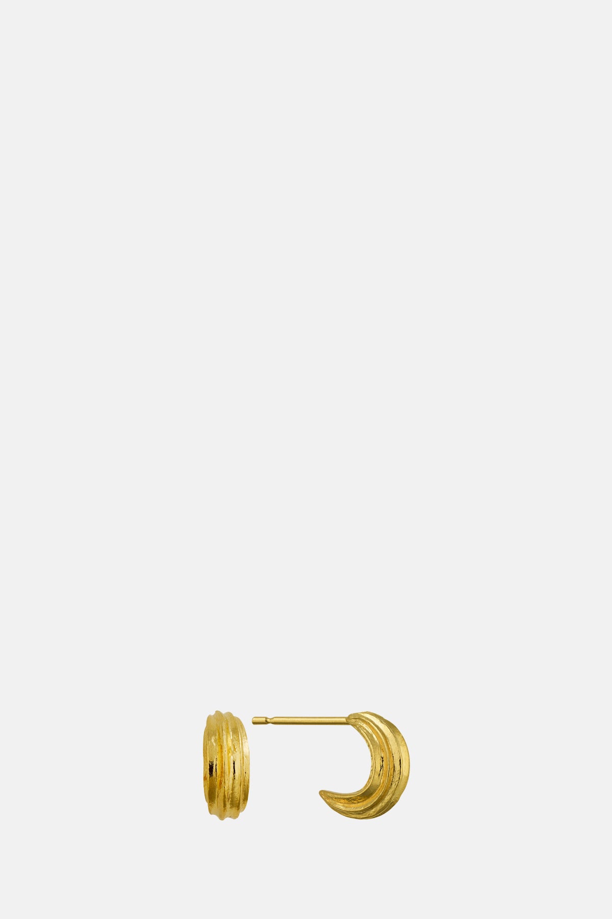 Alex Monroe Kissing Seed Huggie Hoop Earrings Gold Plate.
