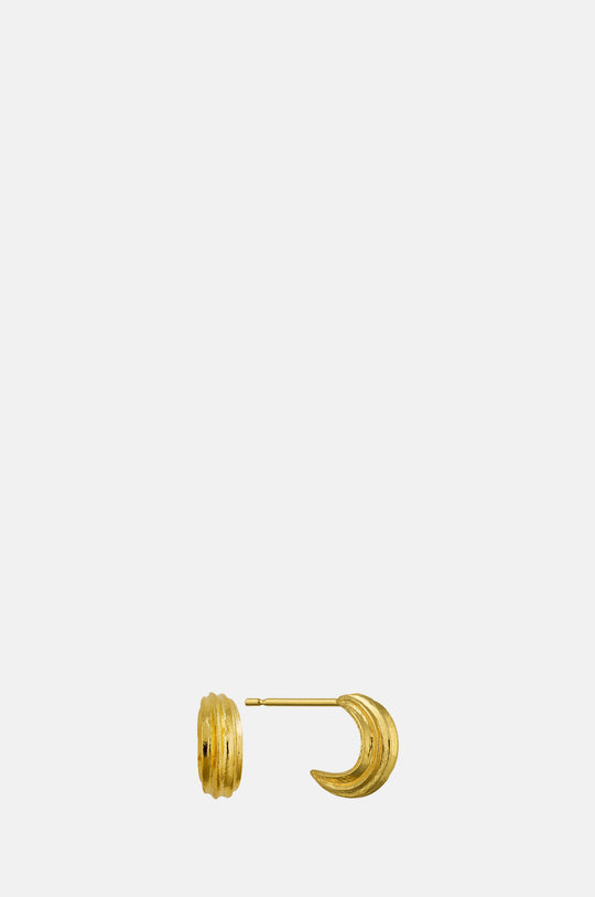 Kissing Seed Huggie Hoop Earrings Gold Plate