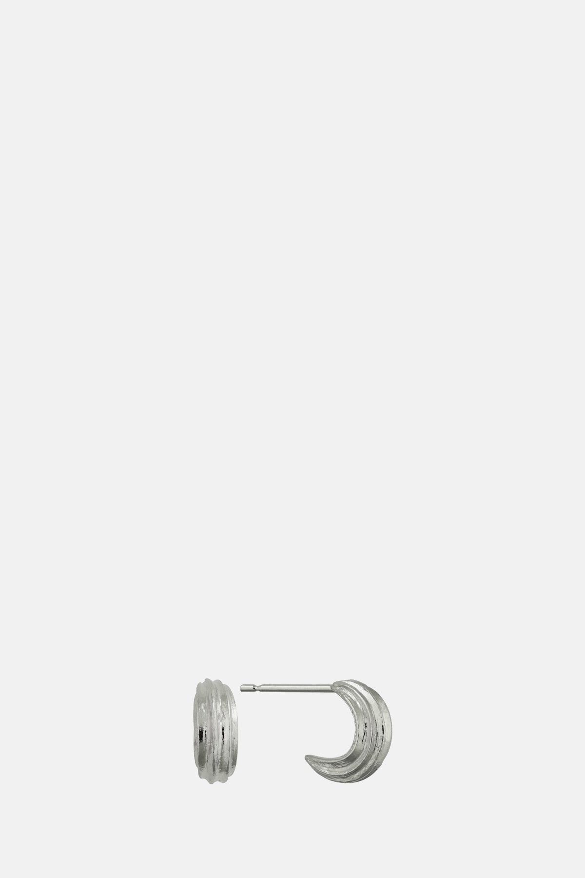 Alex Monroe Kissing Seed Huggie Hoop Earrings Silver.
