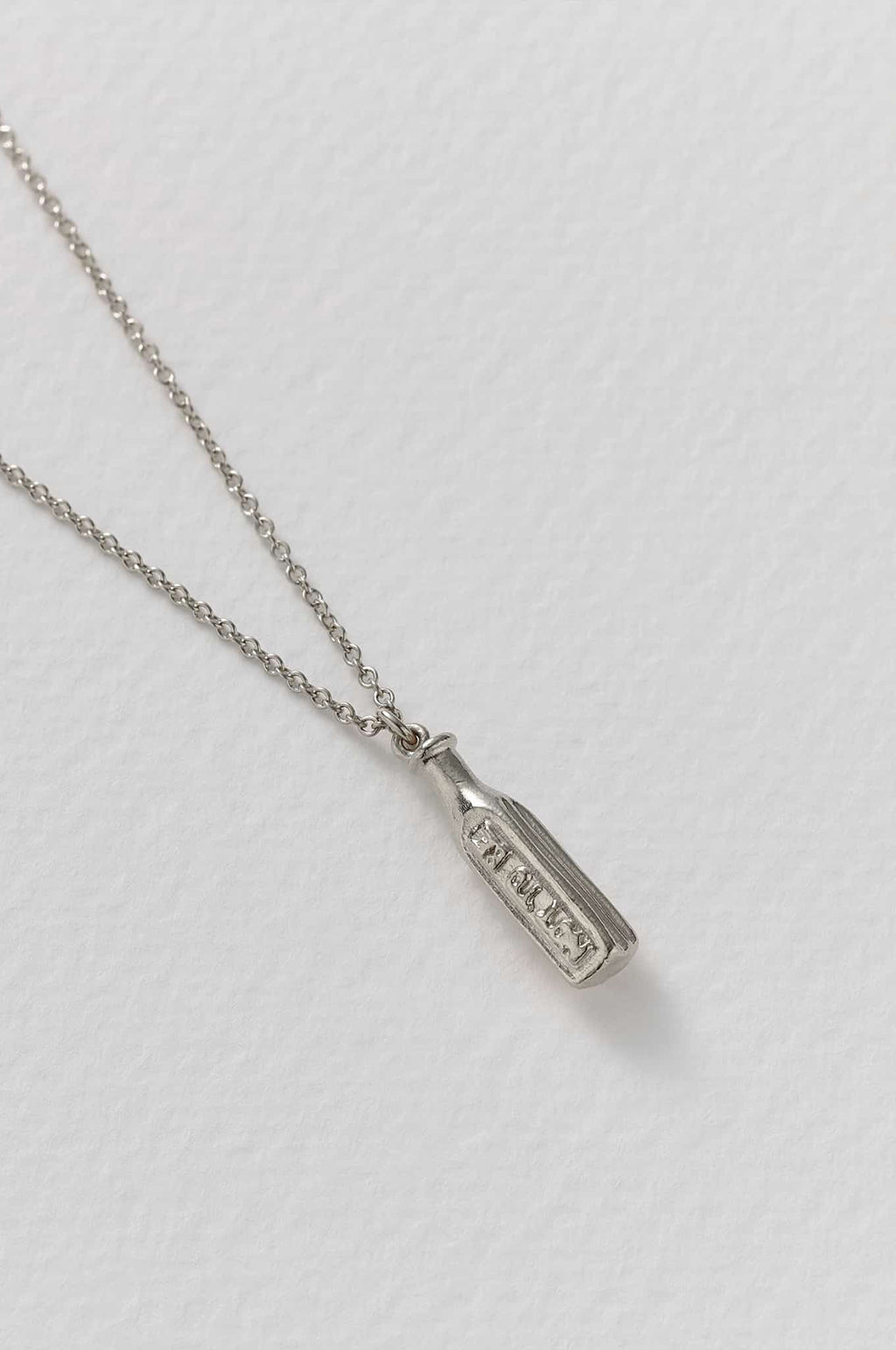 Not To Be Taken Poison Bottle Necklace Silver