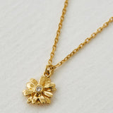 Teeny Tiny Diamond Daisy Necklace 18ct Solid Gold