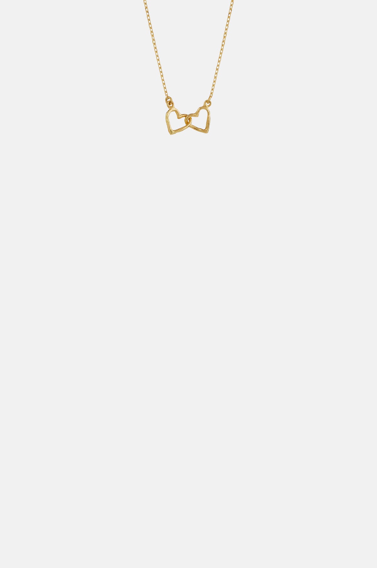 Alex Monroe Teeny Tiny Linked Heart in Line Necklace 18ct Solid Gold.