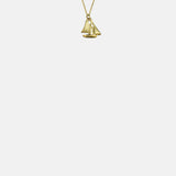 Alex Monroe Teeny Tiny Sailing Boat Necklace 18ct Solid Gold.