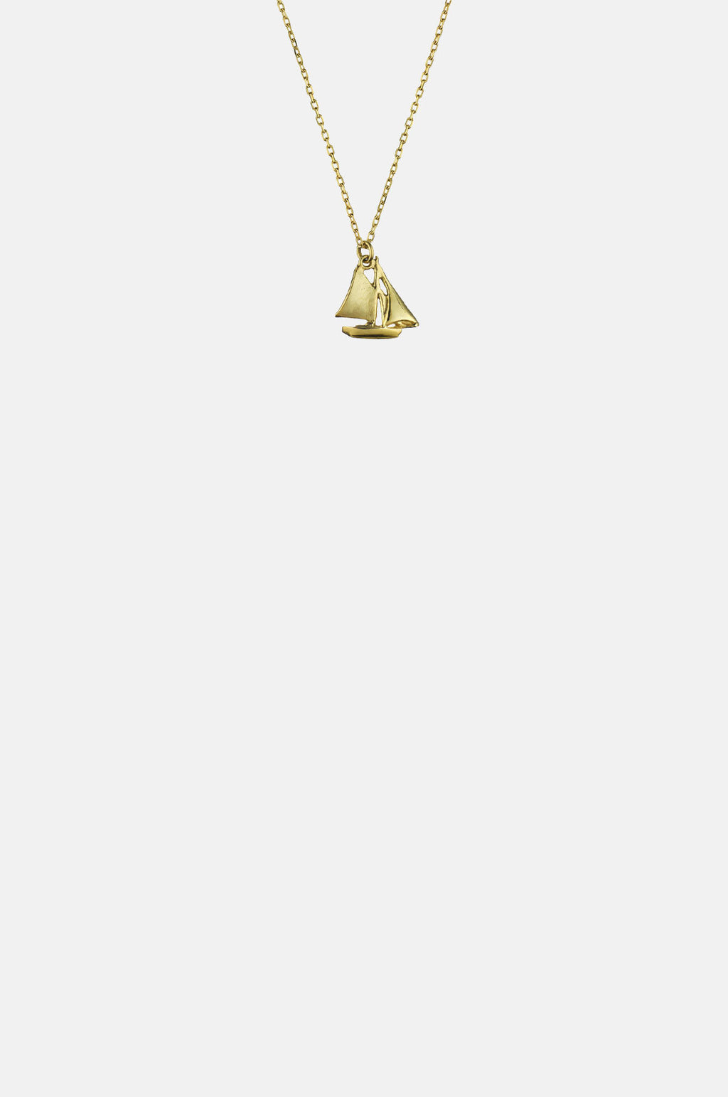 Alex Monroe Teeny Tiny Sailing Boat Necklace 18ct Solid Gold.