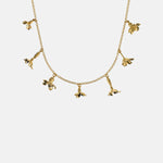 Alex Monroe Tumbling Wildflower Medley Charm Necklace Gold.