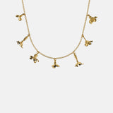 Alex Monroe Tumbling Wildflower Medley Charm Necklace Gold.