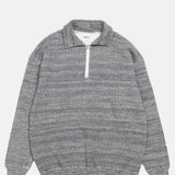 Allevol Loopwheel Quarter Zip Sweatshirt Dark Grey.