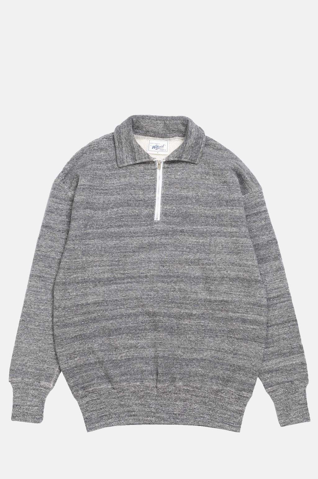 Allevol Loopwheel Quarter Zip Sweatshirt Dark Grey.
