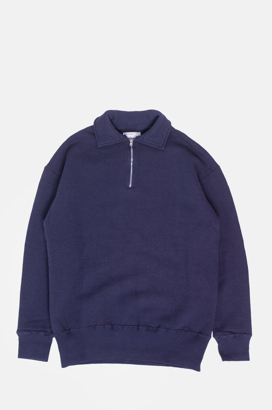 Loopwheel Quarter Zip Sweatshirt Navy