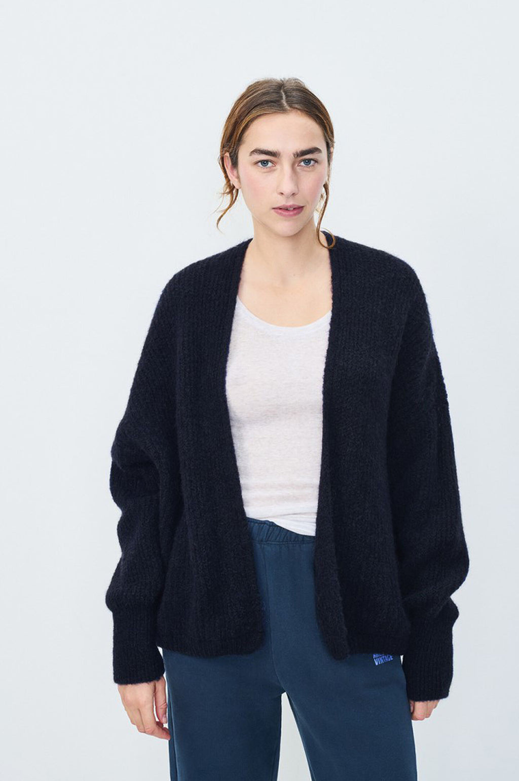 East Cardigan Navy Melange