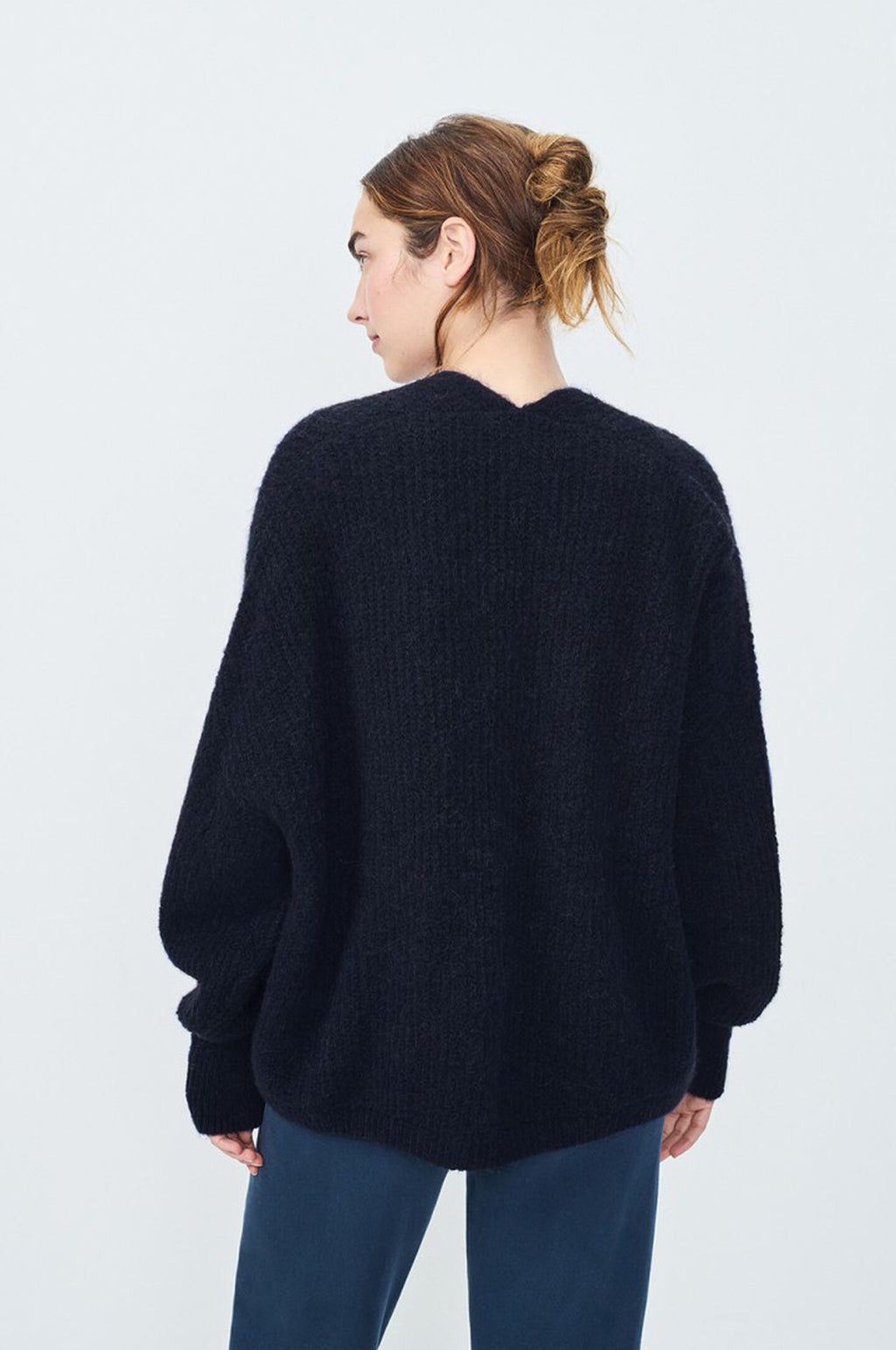 East Cardigan Navy Melange