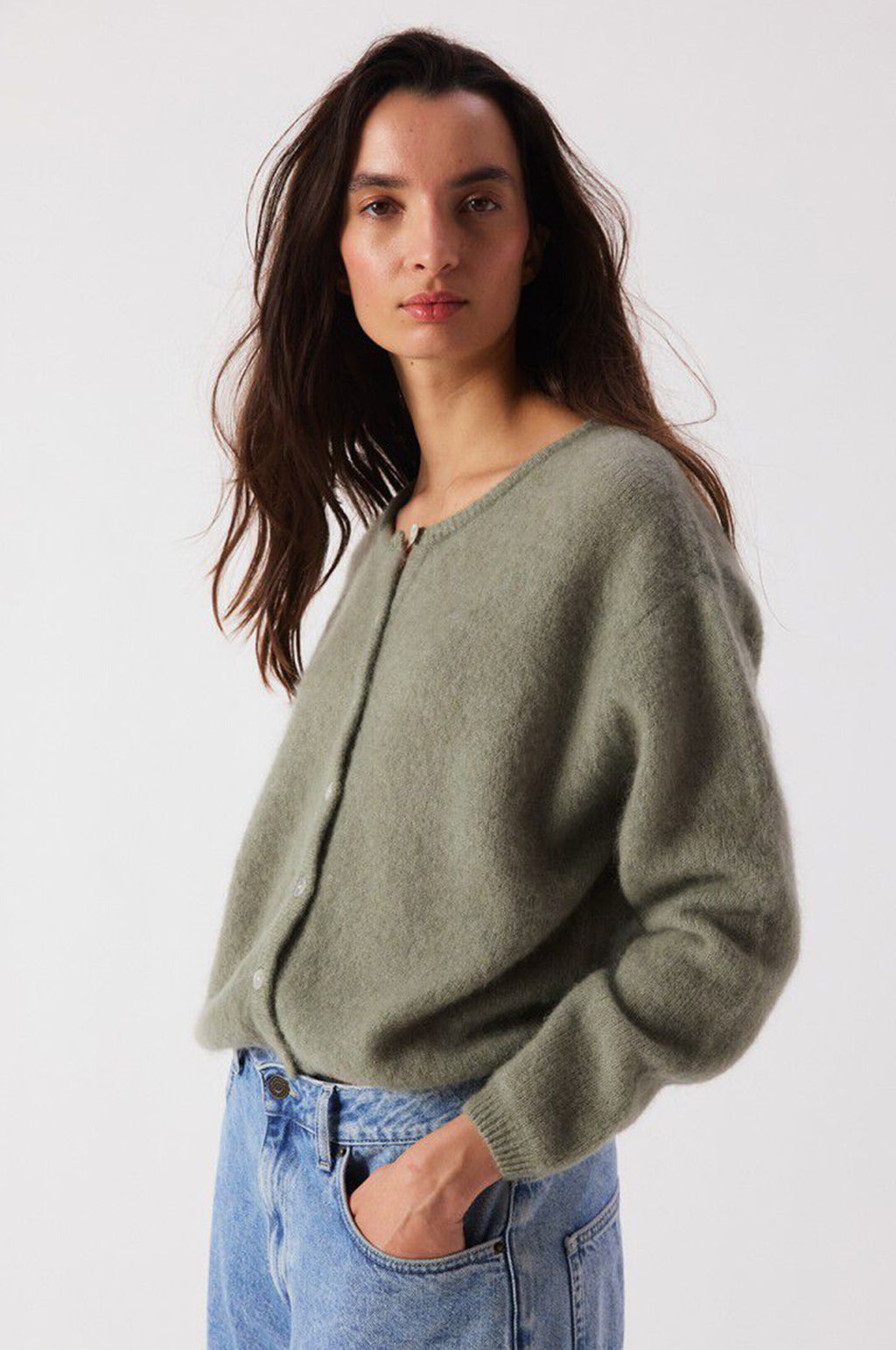 Vitow Cardigan Kaki Multichine