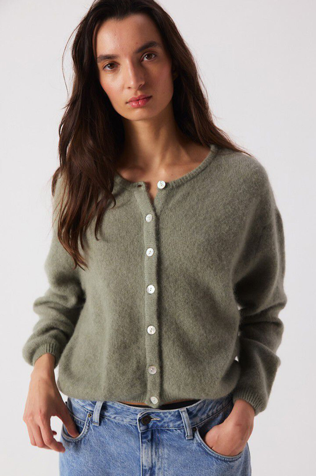 Vitow Cardigan Kaki Multichine