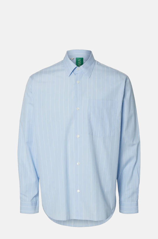 Anraslund Classic Stripe LS Shirt Cashmere Blue