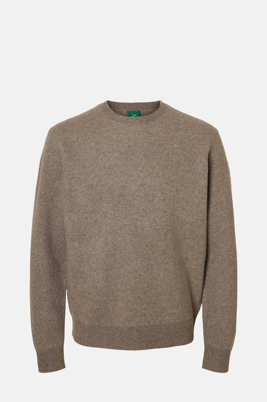 Anrragi LS Knit Wool Crew Neck Dark Earth