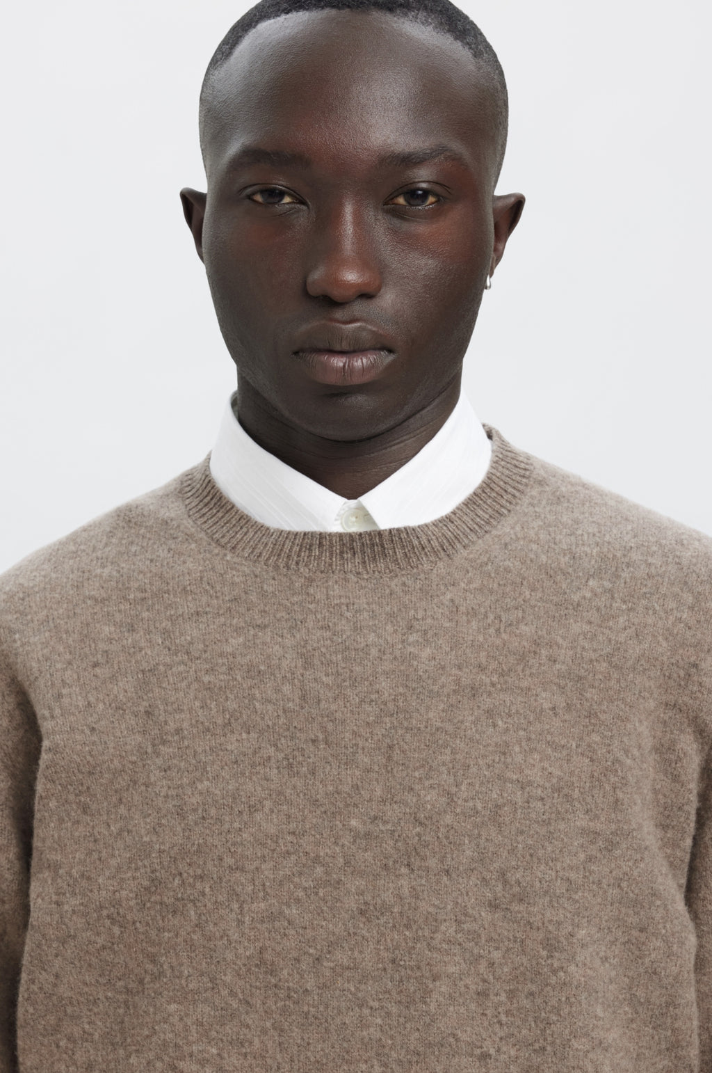 Anrragi LS Knit Wool Crew Neck Dark Earth