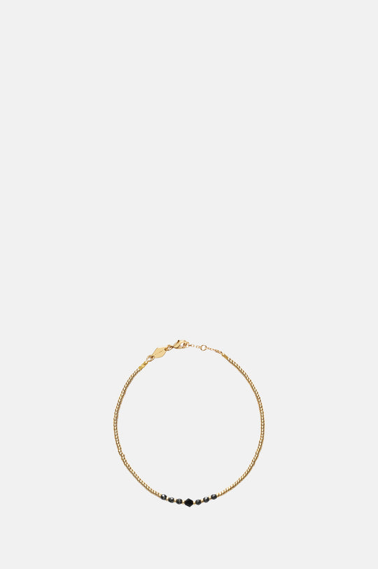 Black Bead & Gem Bracelet