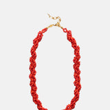 Anni Lu Bright Red Scarlet Wave Necklace.