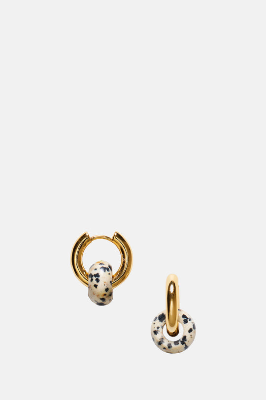 Dalmatian Glazed Donut Hoop Earrings