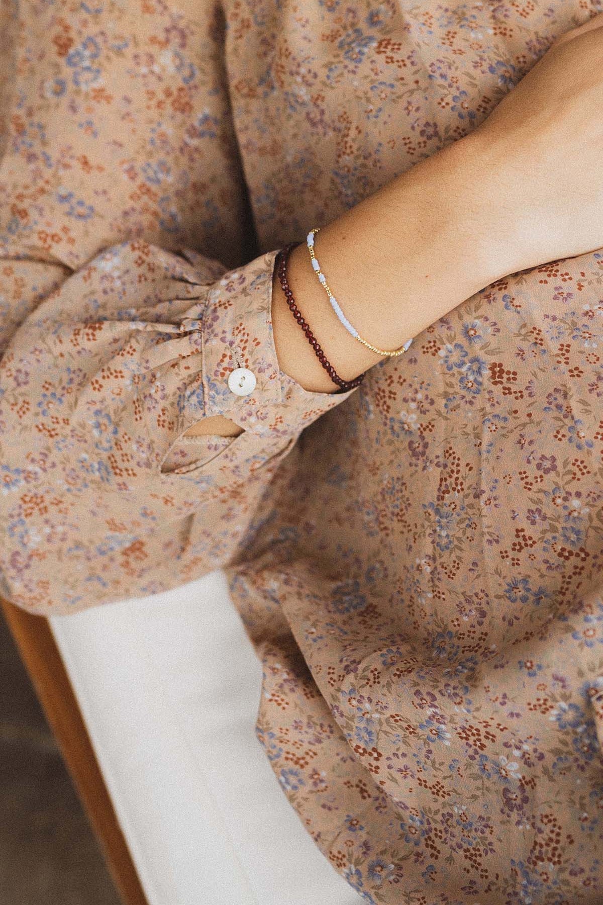 Deep Burgundy Tan Line Bracelet