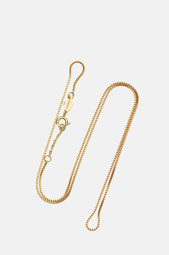 Gold Box Chain Necklace 42cm