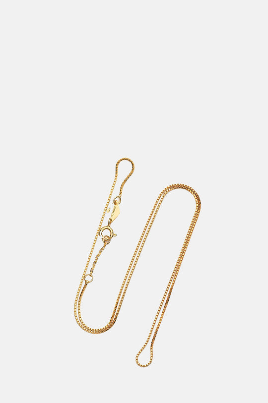 Gold Box Chain Necklace 42cm