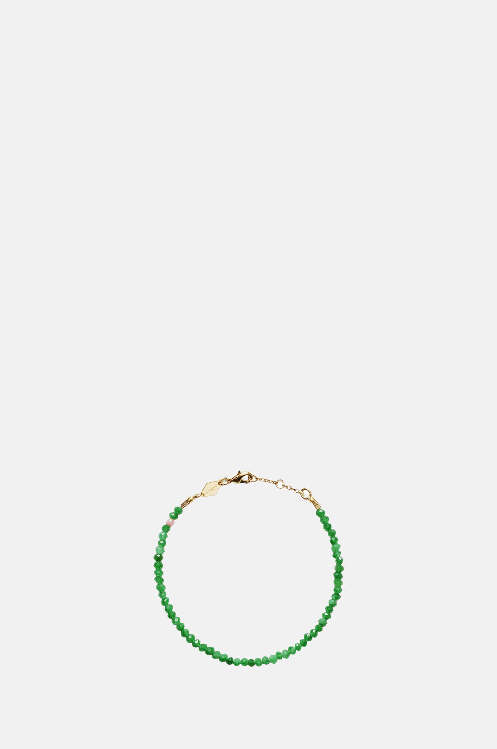 Anni Lu Green Jade Tan Line Bracelet.