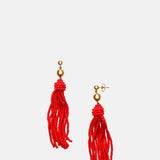 Anni Lu Poppy Red Tassel Fever Earrings.