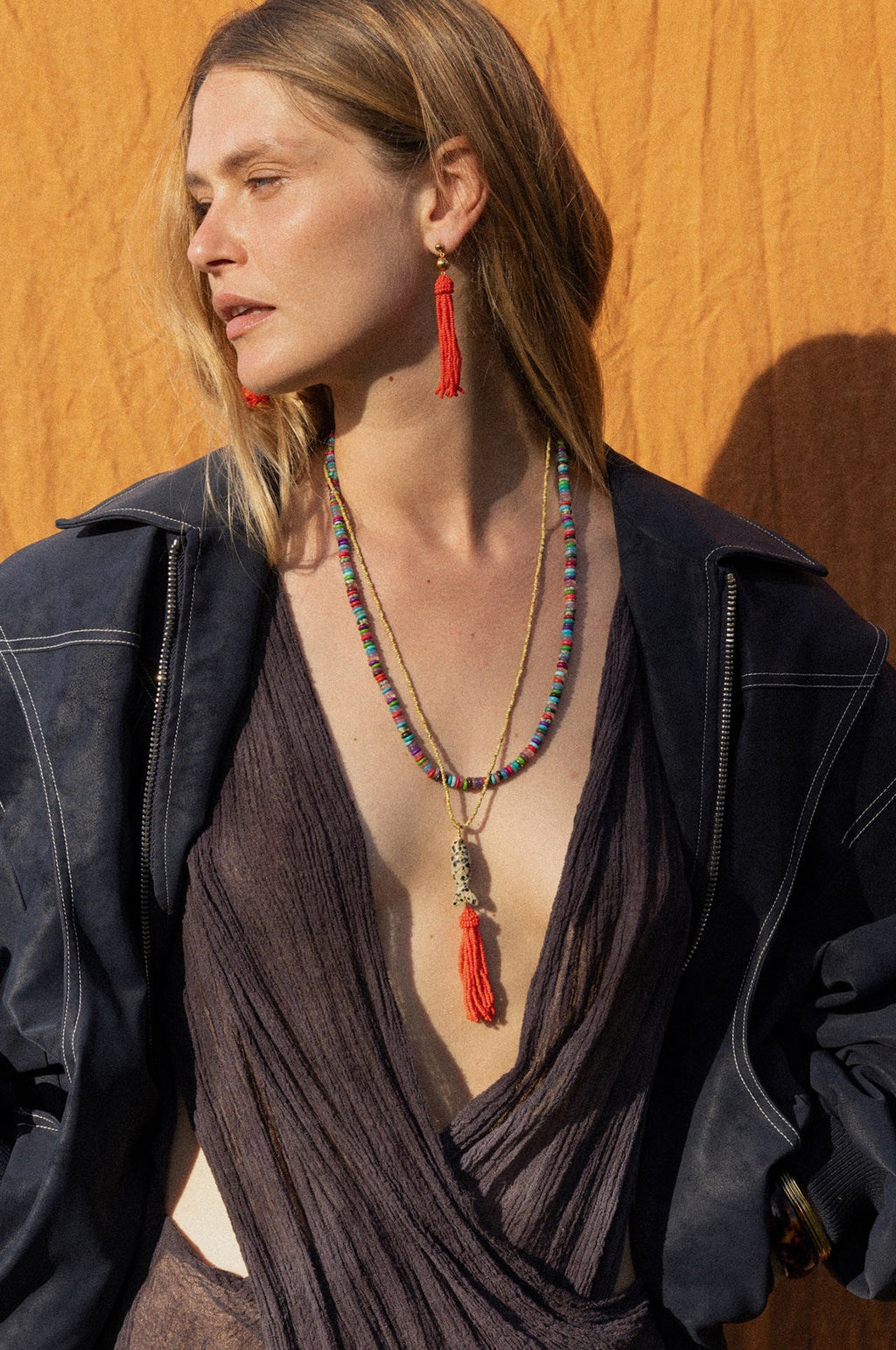 Poppy Red Tassel Fever Earrings