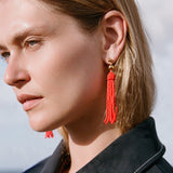 Poppy Red Tassel Fever Earrings