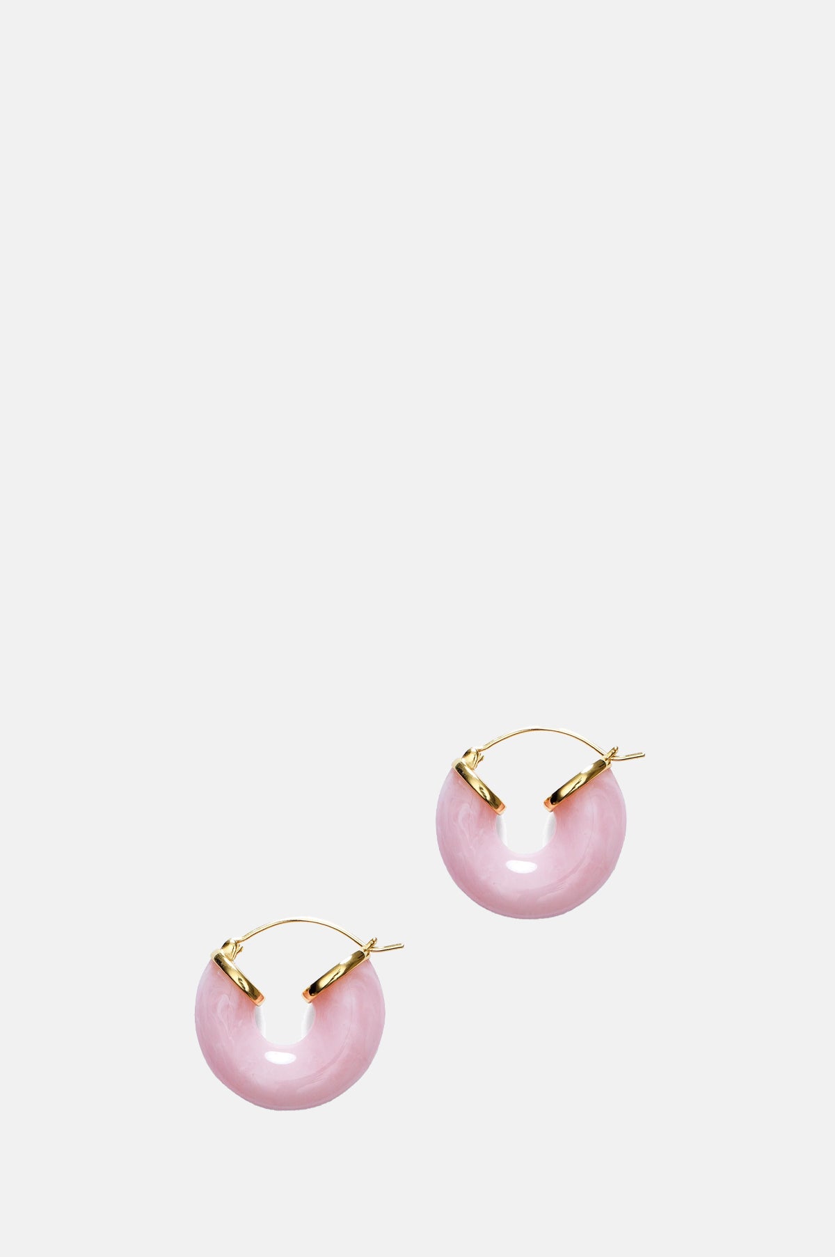 Anni Lu Rose Blush Big Swell Gold Hoop Earrings.