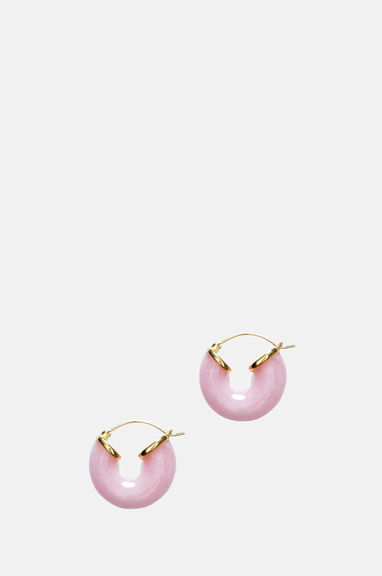 Rose Blush Big Swell Gold Hoop Earrings
