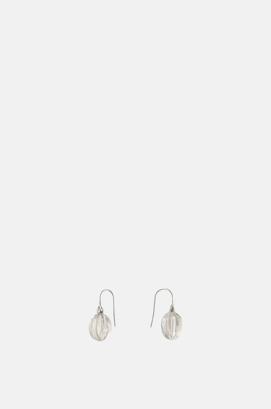Clear Quartz Rounded Ridge Earrings