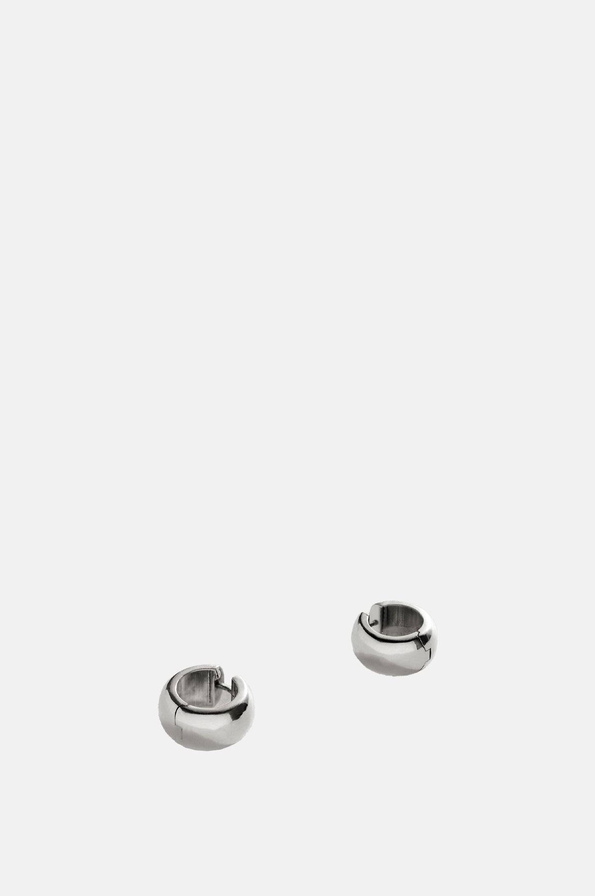 Annika Inez Small Cigar Band Hoops Silver.