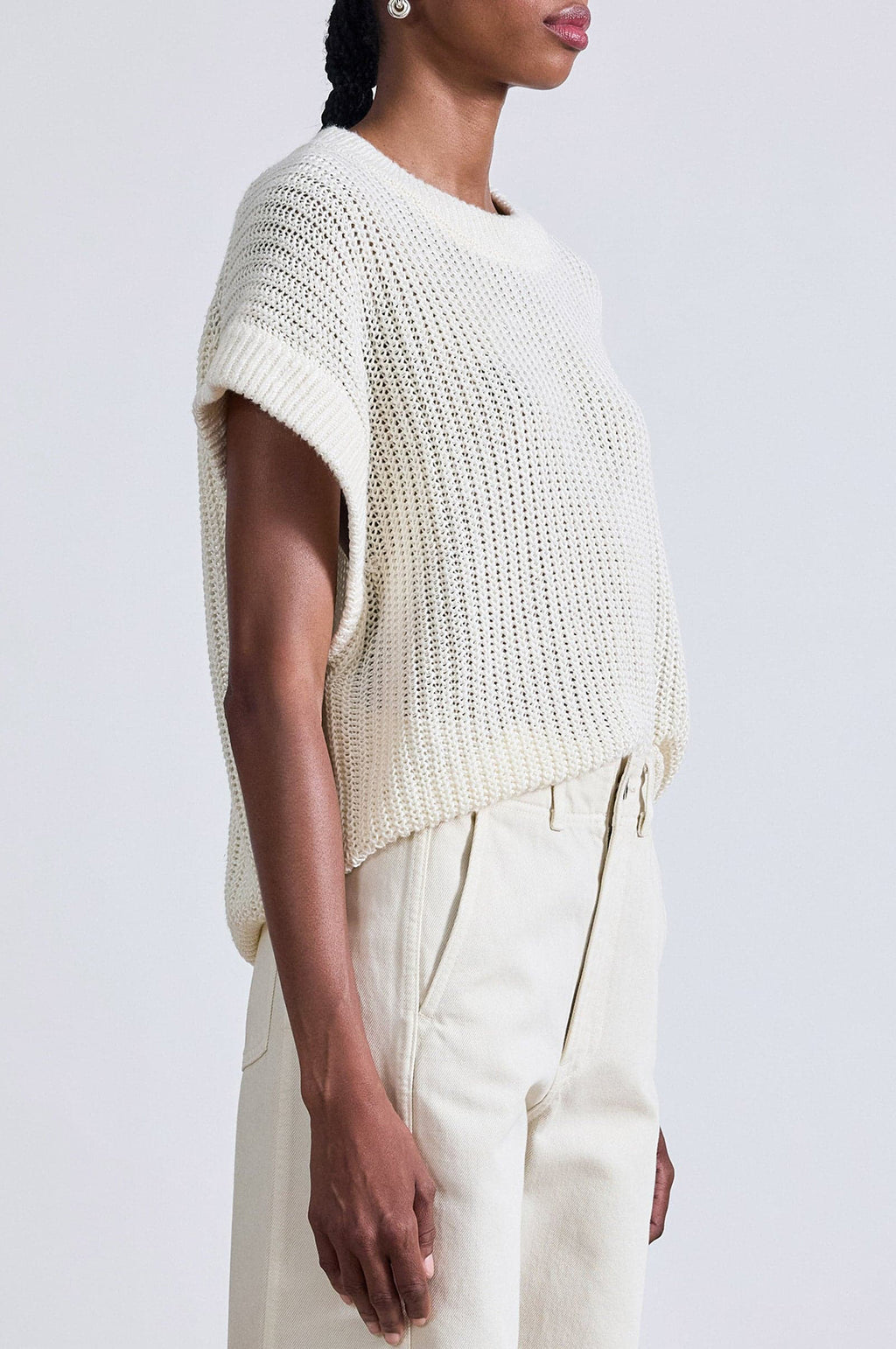 Olivia Linen Vest Cream