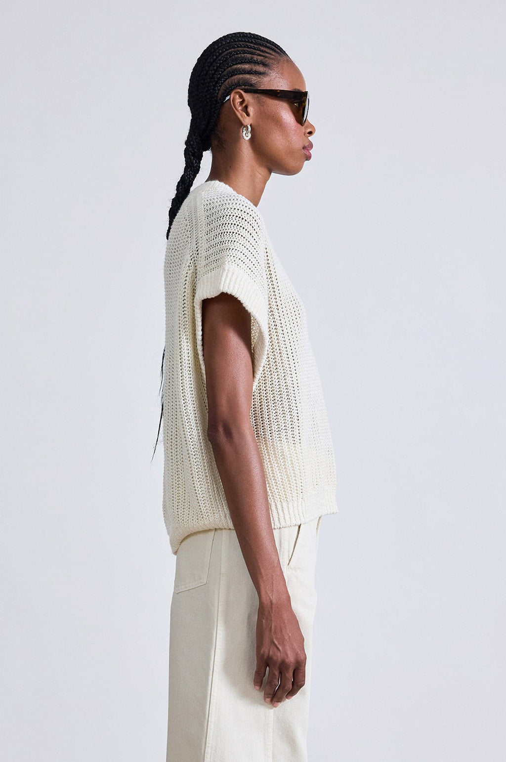 Olivia Linen Vest Cream