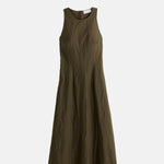 Apiece Apart Sculpted Uma Sleeveless Maxi Dark Olive.