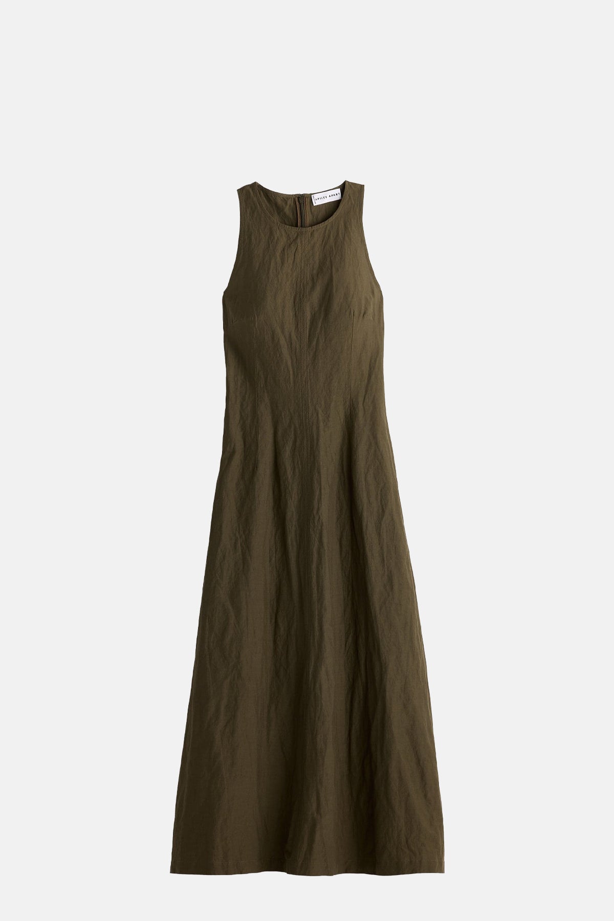 Apiece Apart Sculpted Uma Sleeveless Maxi Dark Olive.