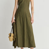Sculpted Uma Sleeveless Maxi Dark Olive